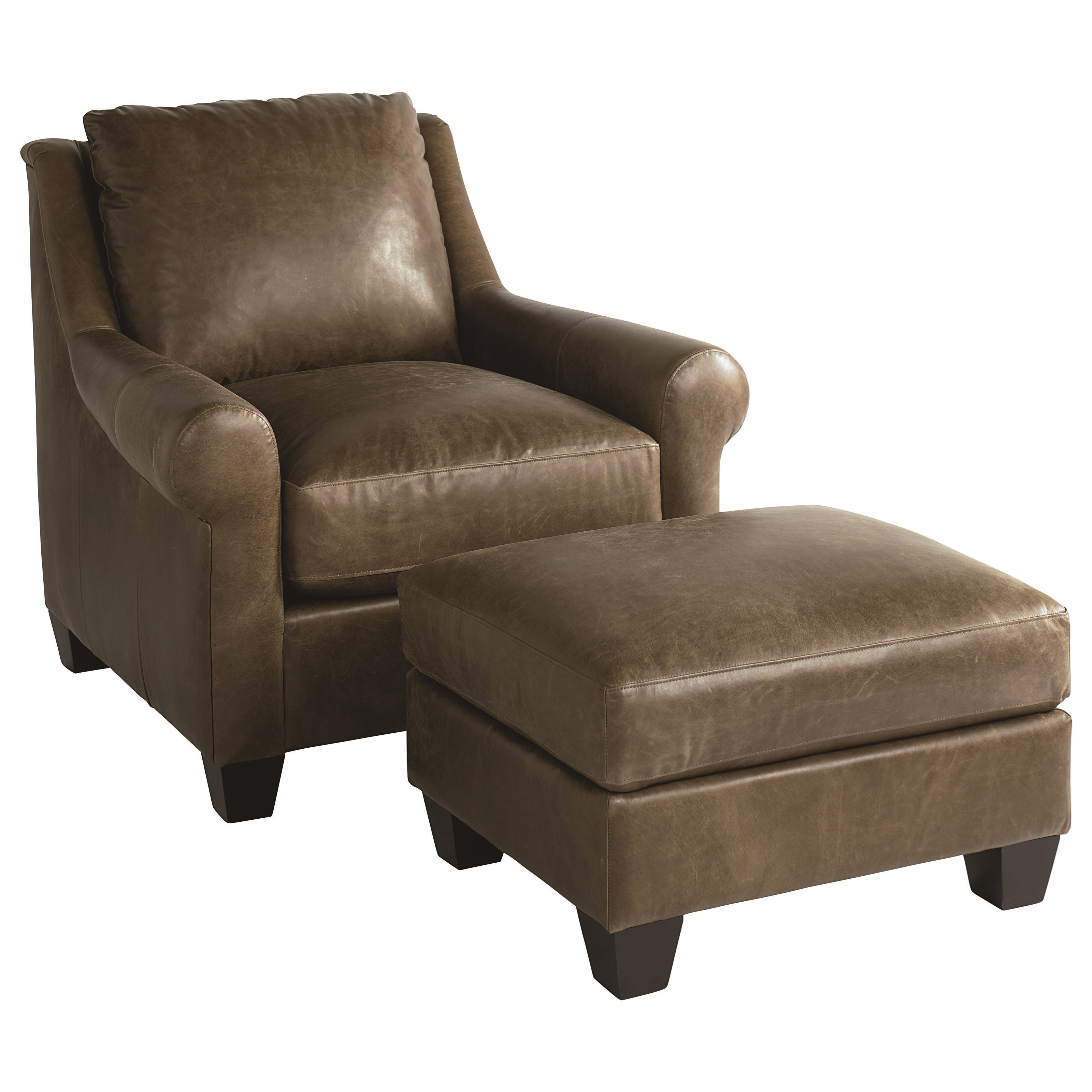 Bassett leather chair and best sale ottoman